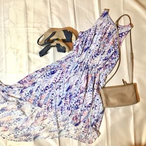Forever 21 Purple Watercolor Print High-Low Dress
